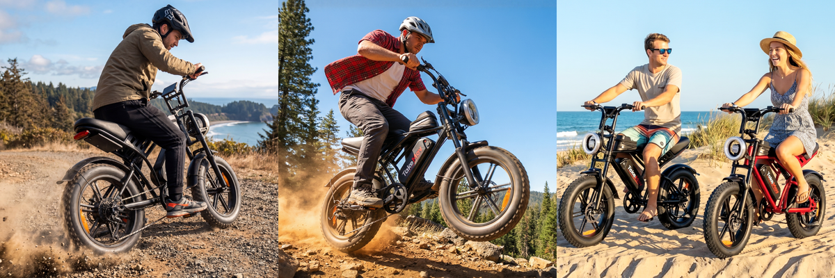 TakeMov Electric Bike for Adults, 750W Motor, 28MPH Class 3, 60 Miles, 20"x4" Fat Tire Ebike, 48V/15Ah, 7-Speed, E Mountain Bike, UL2849