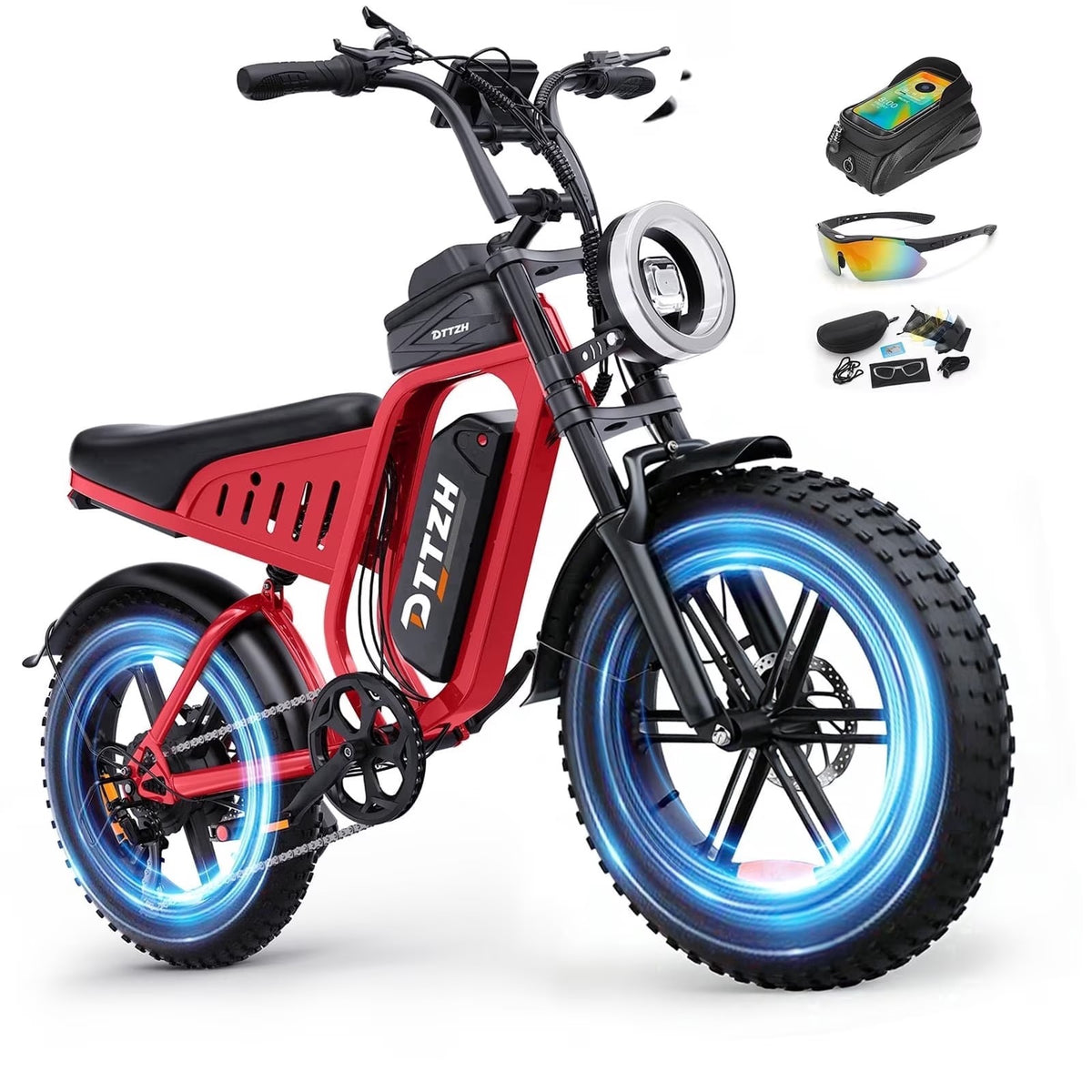 DTTZH Fast Electric Bike for Adults, 20"x4.0" Fat Tire Ebike, 750W Rate Motor, 80Miles Range, 48V 25Ah Removable Battery, Electric Mountain Bike, UL2849 (Black)