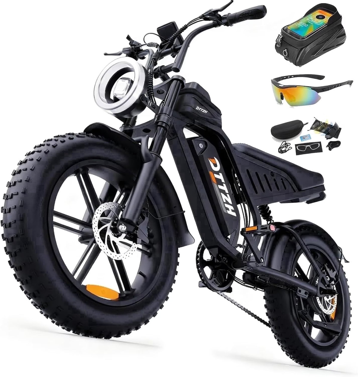 DTTZH Electric Bike for Adults, 750W Rated Motor, 60V/30Ah,100 Miles, 28 MPH, E Mountain Bike, 20" x 4" Fat Tire Ebike, UL2849 Certified (Red)