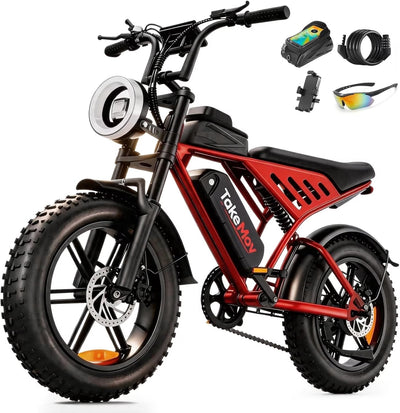 TakeMov Electric Bike for Adults, 750W Motor, 48V/25Ah, 80 Miles, 20"x4" Fat Tire Off-Road Ebike, 7-Speed, E Mountain Bike, NFC Unlock, UL2849