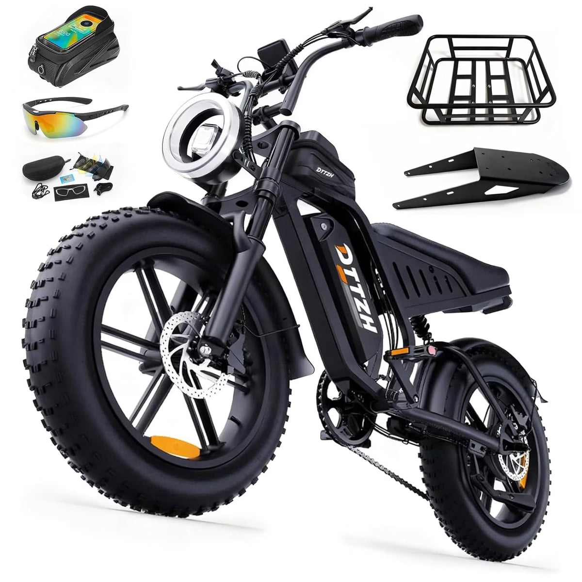 DTTZH Electric Bike for Adults, 750W Rated Motor, 60V/30Ah,100 Miles, 28 MPH, E Mountain Bike, 20" x 4" Fat Tire Ebike, UL2849 Certified (Red)