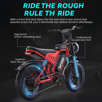 DTTZH Fast Electric Bike for Adults, 20"x4.0" Fat Tire Ebike, 750W Rate Motor, 80Miles Range, 48V 25Ah Removable Battery, Electric Mountain Bike, UL2849 (Black)